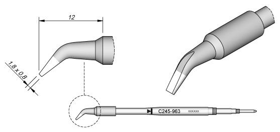 Ponta p/ Ferro Soldar Cinzel Advanced (1,8 x 0,8mm) - JBC
