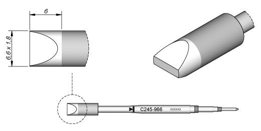 Ponta p/ Utensilio de Mão T245 - PA (6,6 x 1,8mm) - JBC