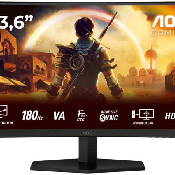 Monitor 23.6 G4 C24G42E Full HD LED (Preto/Vermelho) - AOC