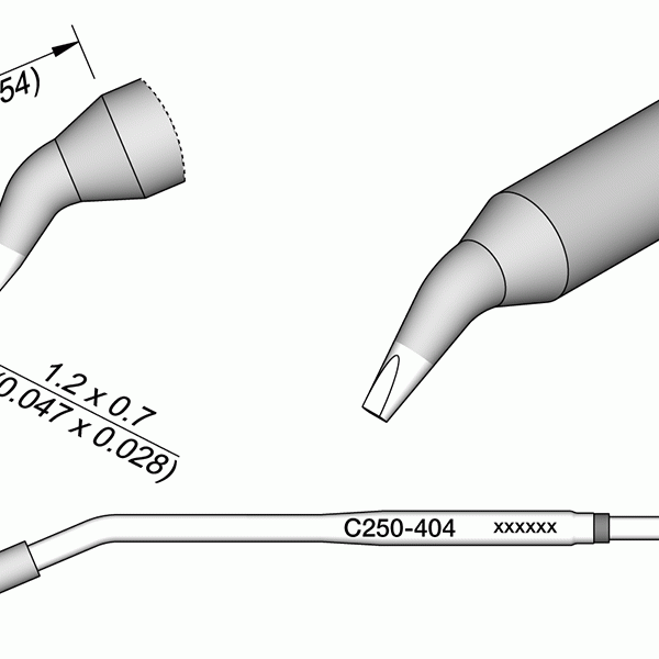 Ponta p/ Cinzel Curvado 1.2 x 0.7mm p/ AL250 e AP250 - JBC