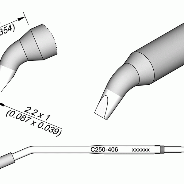 Ponta p/ Cinzel Curvado 2.2 x 1mm p/ AL250 e AP250 - JBC