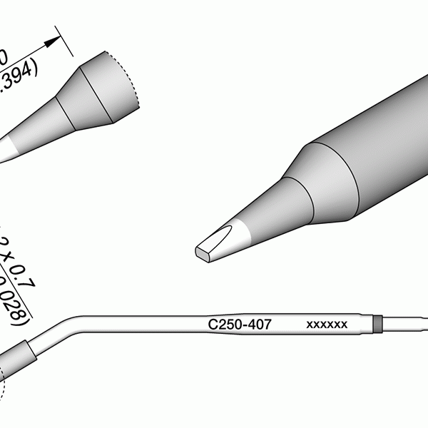 Ponta p/ Cinzel 1.2 x 0.7mm p/ AL250 e AP250 - JBC