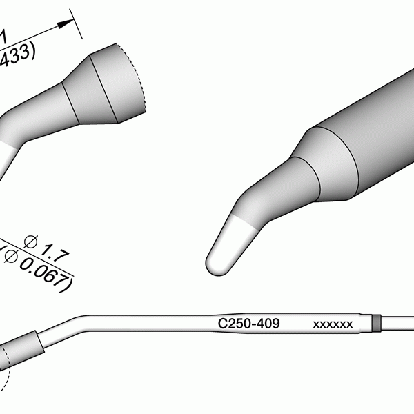 Ponta Cônica Curva Ø1.7mm p/ AL250 e AP250 - JBC