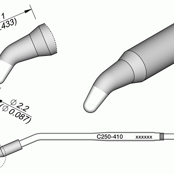 Ponta Cônica Curva Ø2.2mm p/ AL250 e AP250 - JBC
