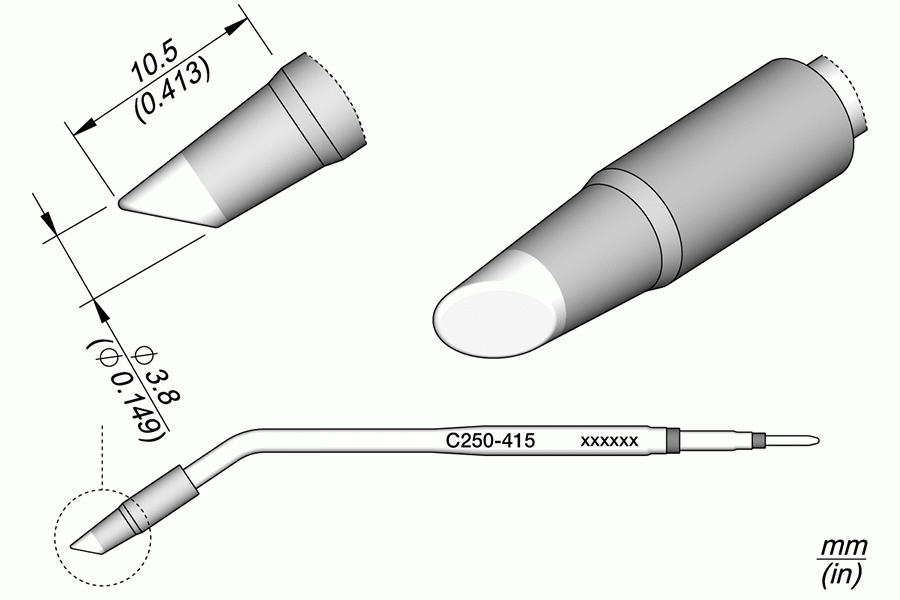Ponta Bisel Ø3.8mm p/ AL250 e AP250 - JBC