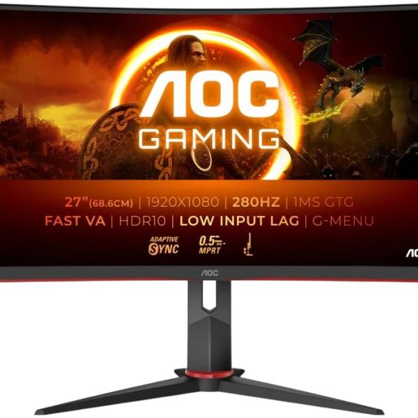 Monitor 27 G2 C27G2Z3/BK Full HD LED (Preto/Vermelho) - AOC