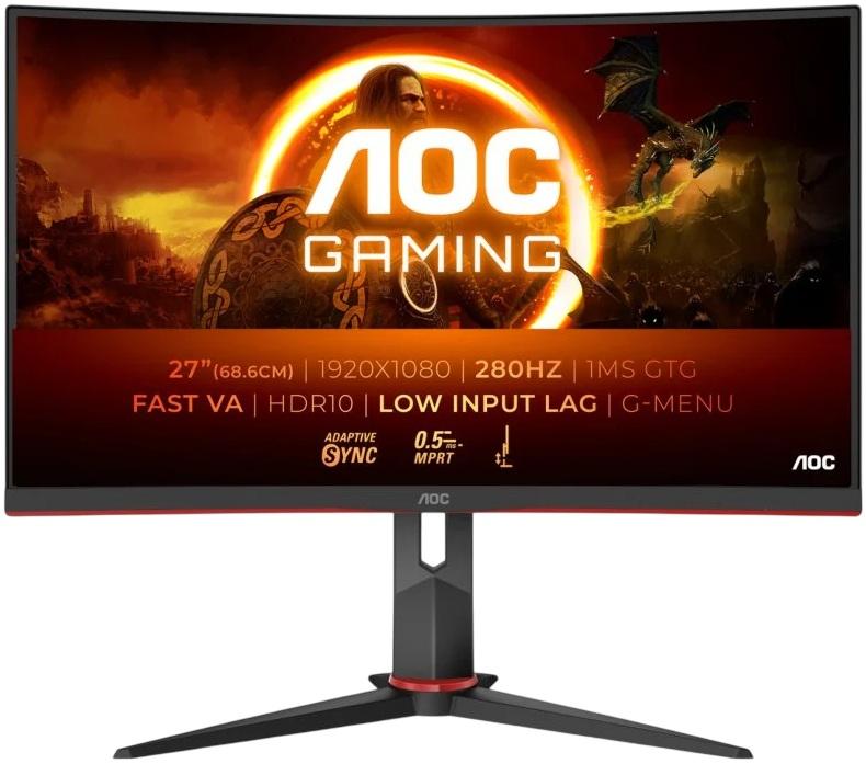 Monitor 27 G2 C27G2Z3/BK Full HD LED (Preto/Vermelho) - AOC