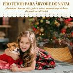 Saia para Árvore de Natal Rústica com Design Entrançado e Cobre - pé Ø68x22 cm Natural