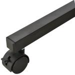 Mesa Lateral para Sofá Mesa lateral em Forma de C com 4 rodas Giratórias Freios Altura Ajustável 3 níveis Estrutura Metálica 80x40x72 - 82cm Preto