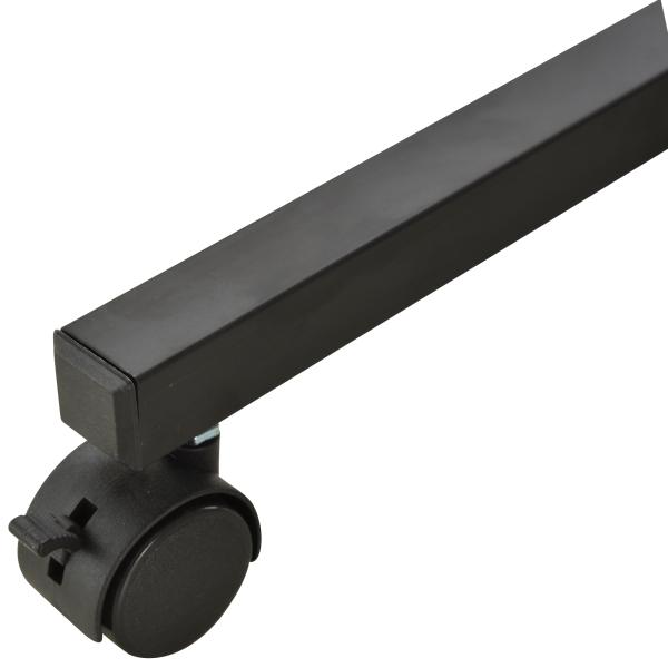 Mesa Lateral para Sofá Mesa lateral em Forma de C com 4 rodas Giratórias Freios Altura Ajustável 3 níveis Estrutura Metálica 80x40x72 - 82cm Preto