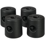 Conjunto de 4 Pesos para Tendas Dobráveis Suportes Recarregáveis com 8,7 kg de Água ou 12 kg de Areia Ø21,5/24x25,5 cm Preto