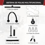Sistema de Polia de Ginásio para Casa Sistema de Cabo de Peso para Tração Curl de Bíceps Tríceps Treino de Braço Ombros e Costas Preto