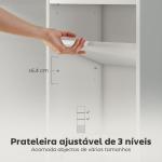 Estante de 4 Níveis Estante para Livros com Prateleiras Ajustáveis e Armário Estante Moderna 40x30x120 cm Branco