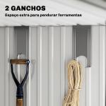 Abrigo de Jardim 2 m² 195x122x181,5 cm Abrigo de Armazenamento Metálico com Porta de Correr e 2 Janelas Cinza Escuro