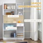 Armário de Cozinha com Prateleira Ajustável para Microondas 101x39x180 cm Branco
