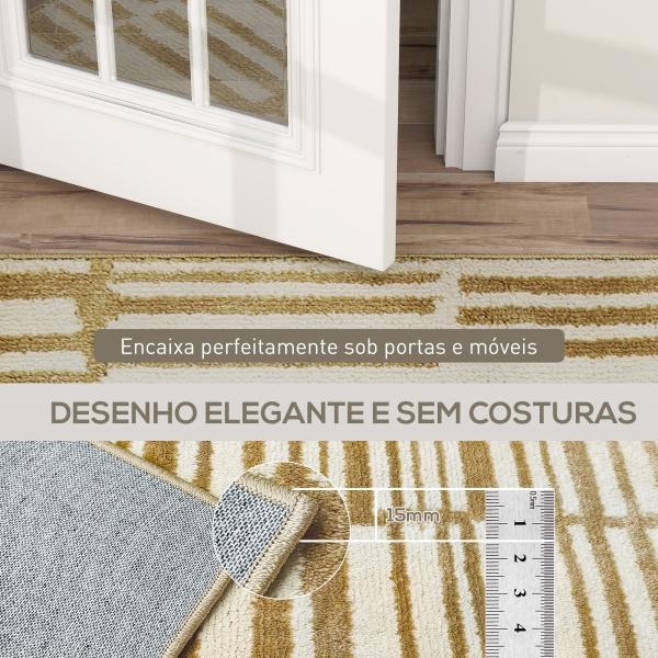 Tapete Sala de Estar 170x120 cm Tapete Lavável na Máquina de Lavar Pelo Curto Estilo Moderno Creme