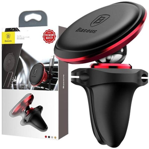 Suporte Magnético de Smartphone p/ Carro Air Vent (Preto/Vermelho) - BASEUS