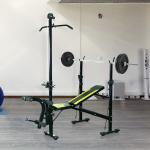 Banco de pesos reclinável multifuncional para treinamento e musculação 175x110x202 cm Preto