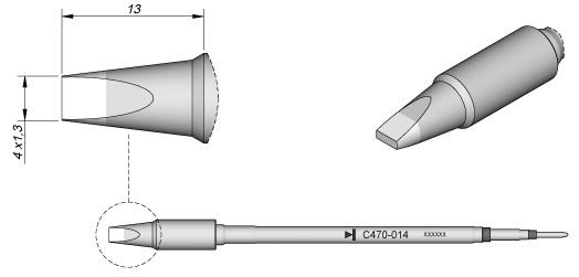 Ponta p/ Utensilio de Mão T470 - FA (4 x 1,3mm) - JBC