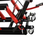 Elevador hidráulico de aço para motocicleta Suporte 680 kg 110x36x67 cm Preto e Vermelho