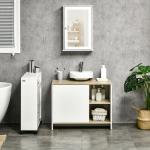Móvel para Lavatório Pousar Móvel Casa de Banho Moderno com Prateleiras Abertas e Armário 77x45x60 cm Branco e