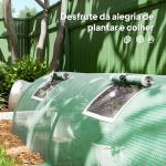 Estufa Pequena para Cultivo de Plantas com 5 Janelas Estrutura em Aço e Cobertura de PE Anti - UV 300x80x45 cm Verde