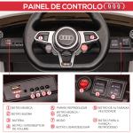 Carro Elétrico Audi TT para Crianças acima de 3 Anos com Controlo Remoto Música e Luzes Bateria 12V 102x60x44 cm Branco