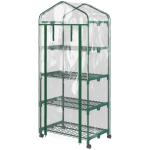 Estufa Pequena Estufa de Exterior com Rodas Prateleiras de 4 Níveis Estufa para Cultivar Plantas Flores 69x50x165 cm Transparente