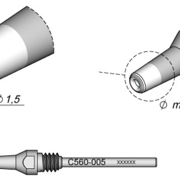 Bico Dessoldar p/ Dessoldador DR560 (3,4 x 1,5mm) - JBC
