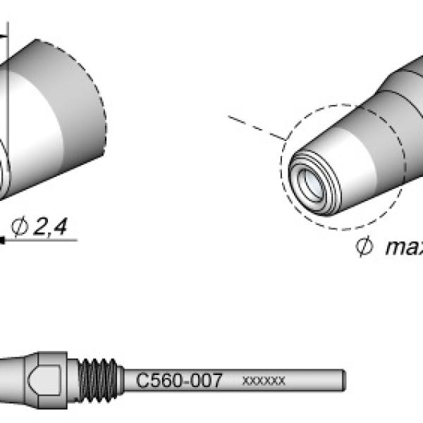 Bico Dessoldar p/ Dessoldador DR560 (4,8 x 2,4mm) - JBC