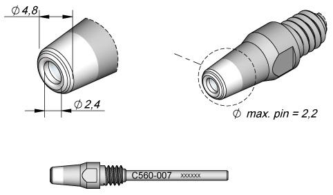 Bico Dessoldar p/ Dessoldador DR560 (4,8 x 2,4mm) - JBC