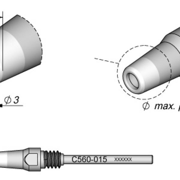 Bico Dessoldar p/ Dessoldador DR560 (5,2 x 3mm) - JBC