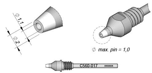Bico Dessoldar p/ Dessoldador DR560 (Ø 1,1mm) - JBC
