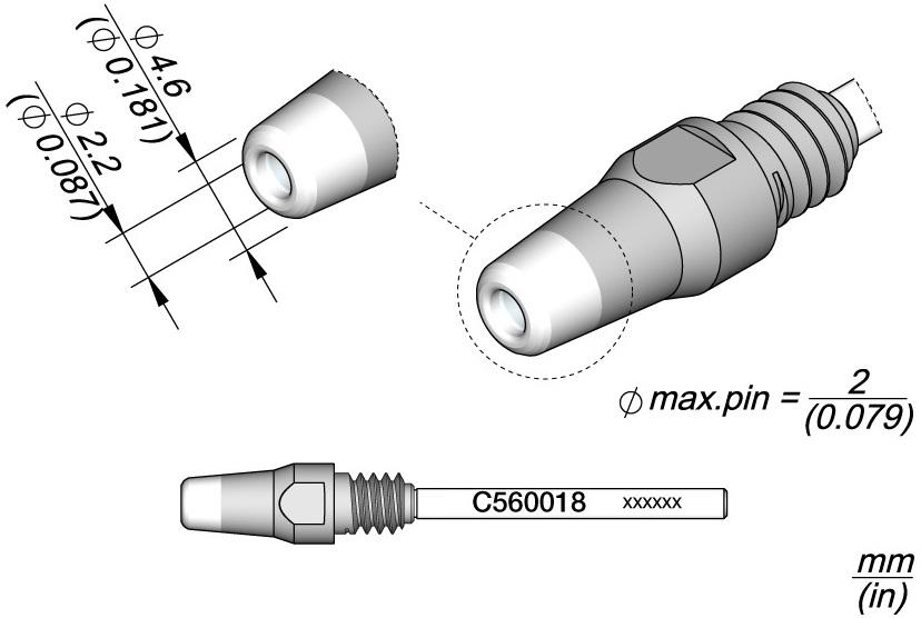 Bico Dessoldar p/ Dessoldador DR560 (4,6 x 2,2mm) - JBC