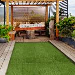 Relva Artificial 30x30cm 10 Peças com Altura de 25mm Alta Densidade 11000 para Exterior Pátio Terraço Verde