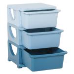 Organizador de Brinquedos Infantil para crianças acima de 3 anos com 3 Gavetas e Alças amplo espaço de armazenamento para Roupas Livros brinquedos 37x37x56,5 cm Azul