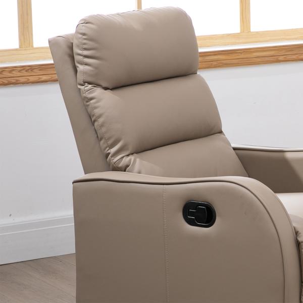 Poltrona Relax com reclinação manual até 160 ° com apoio para os pés retrátil Esponja de densidade estofada em PU 65x89x100cm