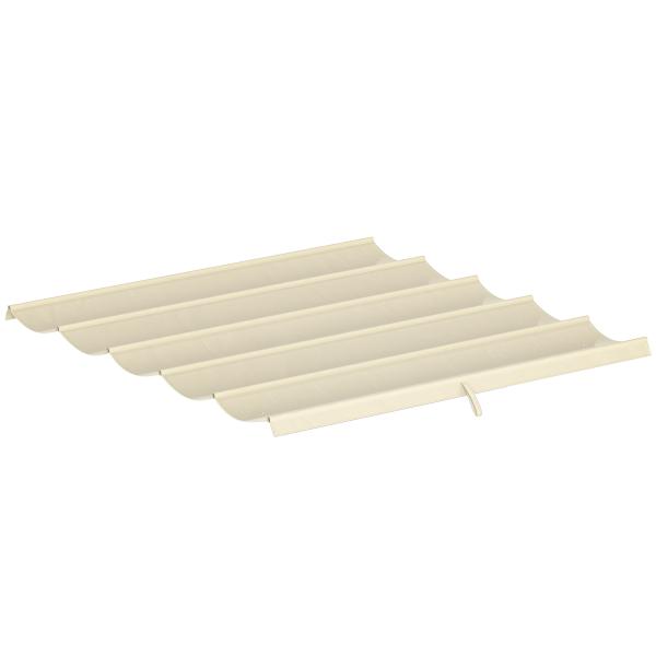 Cobertura para Pérgola 2,5x2,55cm Teto de Substituição Retrátil para Pérgola com 10 Orifícios de Drenagem Creme