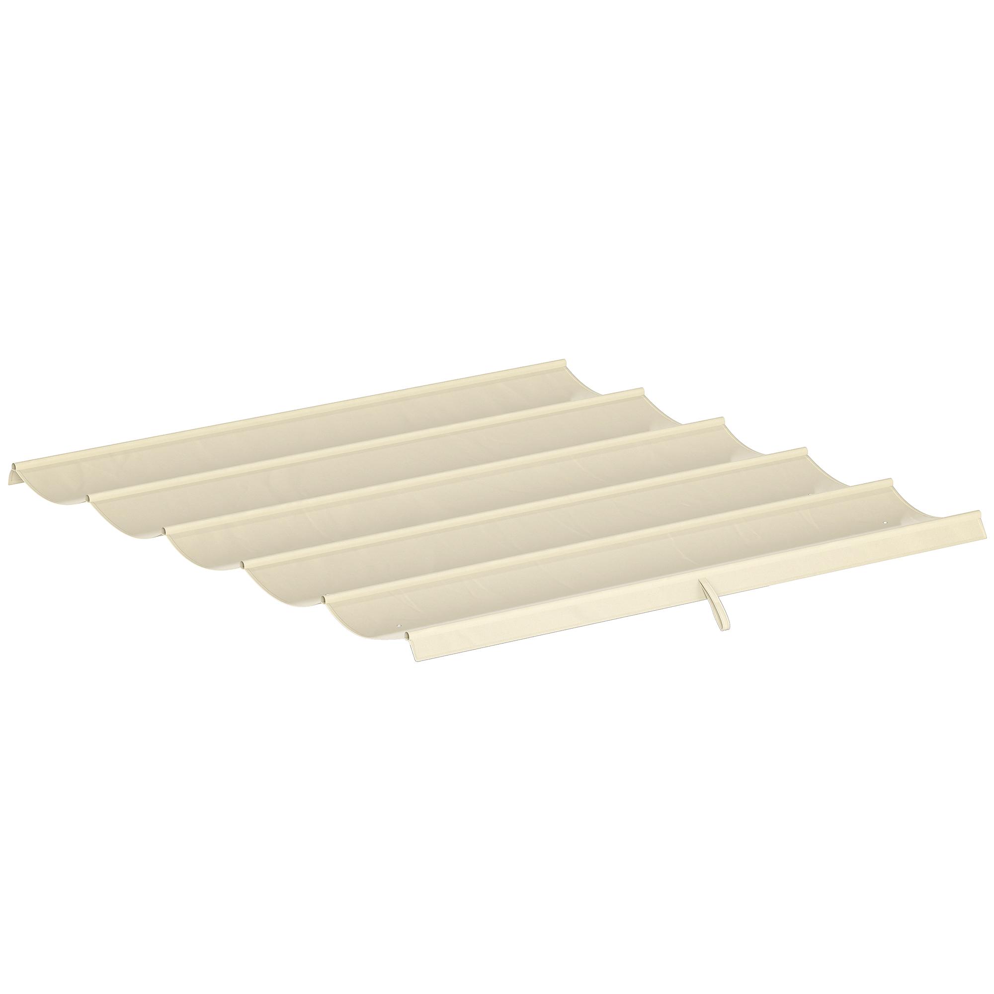 Cobertura para Pérgola 2,5x2,55cm Teto de Substituição Retrátil para Pérgola com 10 Orifícios de Drenagem Creme