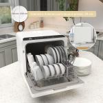 Máquina de Lavar Loiça Pequena Bancada Compacta Depósito de Água 6L 45x44x45,8cm Branco