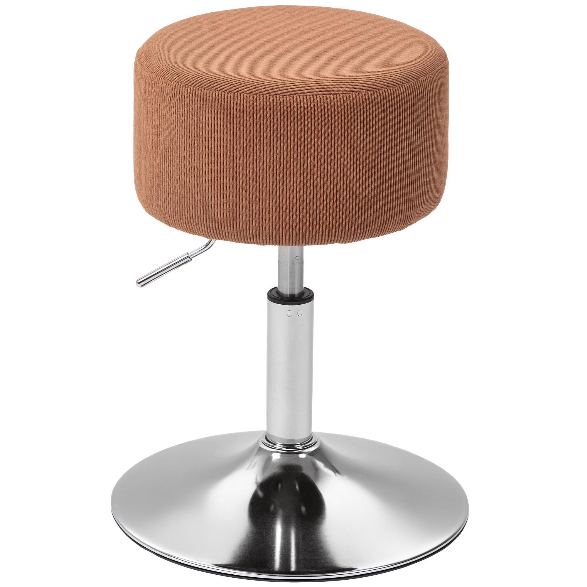 Banco de Bar Banco Alta de Cozinha Ajustável em Altura 52 - 66 cm Estofado em Veludo Giratória a 360° Marrom
