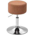 Banco de Bar Banco Alta de Cozinha Ajustável em Altura 52 - 66 cm Estofado em Veludo Giratória a 360° Marrom