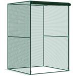 Estufa para Cultivo de Plantas com Porta Enrolável e Estrutura de Aço para Jardim Varanda Pátio 120x120x180 cm Verde