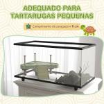Aquário para Tartarugas 50 L com Plataforma, Rampa e Termómetro 60x30x32 cm Transparente