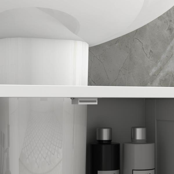 Móvel para Lavatório Pousar Armário Casa de Banho de Armazenamento com 2 Portas e Prateleira Interior Ajustável Moderno 60x30x60 cm Branco