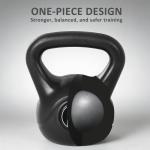 Peso Russo de 8 kg Kettlebell Preenchido de Areia com Punho Largo e Antiderrapante para Trenos em Casa e Ginásio 22x17x24 cm Preto