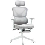 Cadeira de Escritório de Malha Reclinável com Apoio para a Cabeça Ajustável e Altura Regulável 71x70x109 - 119 cm Cinza