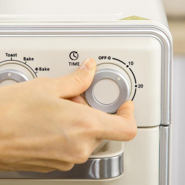 Mini Forno Elétrico de Bancada com Convecção 20 L 1400 W, 7 Funções, 90 - 230 °C, Temporizador 60 Min, Creme