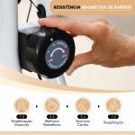 Bicicleta Estática Dobrável Silenciosa com 8 Níveis de Resistência, Monitor LCD, Assento Ajustável e Rodas, Branca