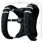 Colete com Peso de 5 kg com 2 Alças Ajustáveis e Bandas Reflectoras para Treino de Força Corrida Preto